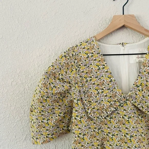 By Anthropologie Short-Sleeve Collared Printed Midi Dress NWT - Picture 4 of 15